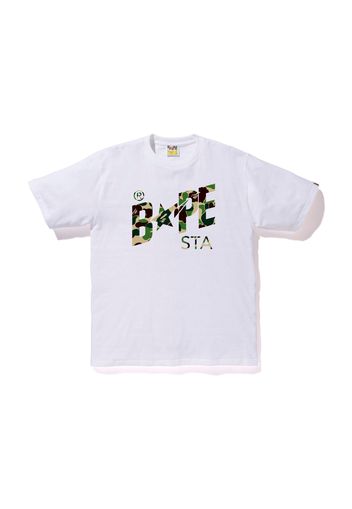 BAPE ABC Camo Bape Sta Logo Tee White Green