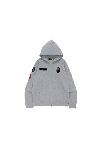 BAPE Military Patch Heavy Weight Zip Hoodie Gray