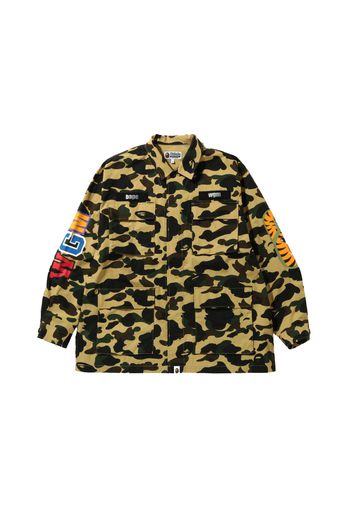 BAPE 1st Camo Shark Relaxed Fit Military Shirt Yellow