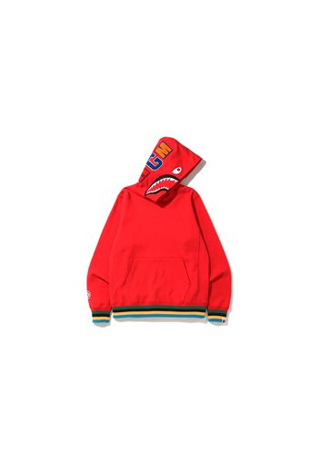 BAPE Shark Line Rib Pullover Hoodie Red