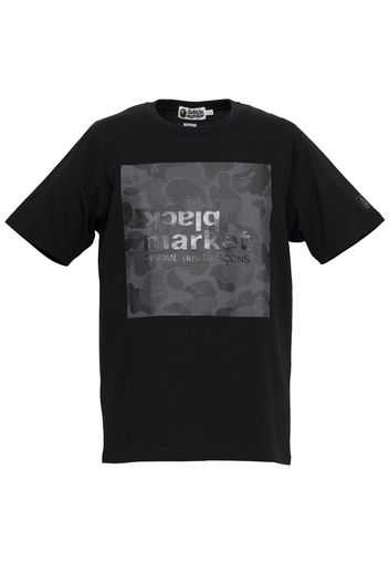 BAPE Comme des Garcons Black Market ABC Camo Box Logo Tee Black