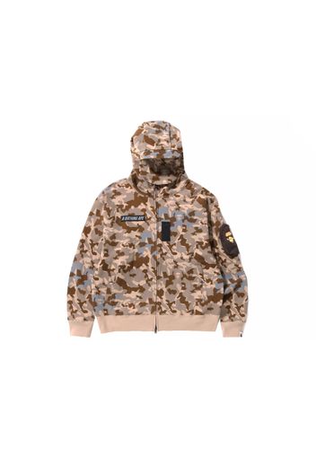 BAPE Sand Camo Military Relaxed Fit Full Zip Mask Hoodie Beige