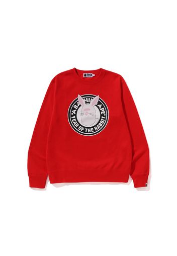 BAPE Year of the Rabbit Ape Head Crewneck Red