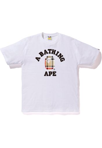 BAPE Check College Tee White/Beige