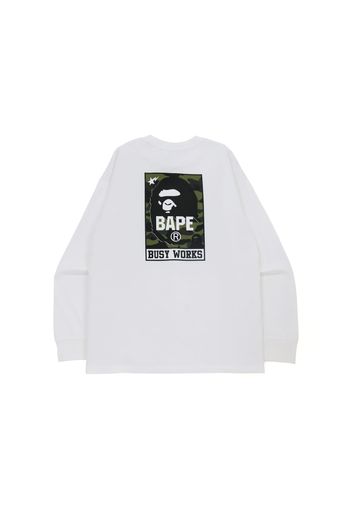 BAPE 1st Camo Busy Works Relaxed Fit L/S Tee White