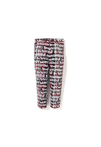 BAPE Graffiti Check One Point Relaxed Fit Pants Black