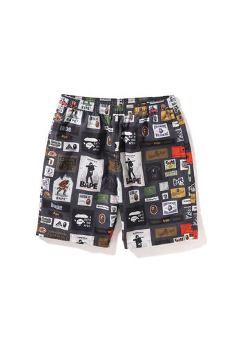 BAPE Multi Label Beach Shorts Multi