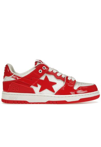 A Bathing Ape Bape SK8 Sta Red White Patent