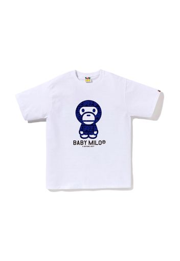 BAPE Logo Monogram Baby Milo Tee White Navy