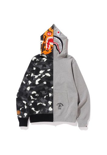 BAPE City Camo Tiger Shark Full Zip Hoodie Gray