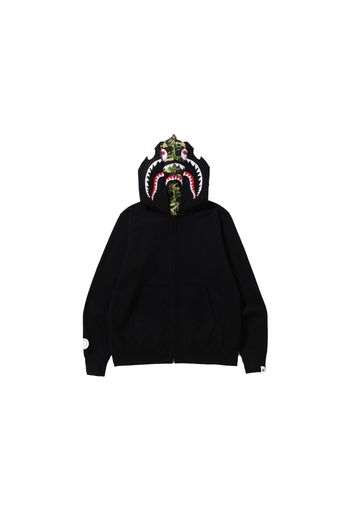 BAPE ABC Camo Shark Wide Fit Full Zip Double Hoodie Black