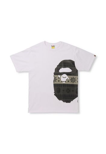 BAPE Snow Pattern Side Big Ape Head Tee White/Black