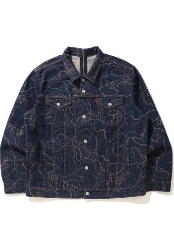 BAPE x Levi's Camo Trucker Jacket Indigo