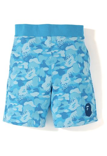 BAPE Fire Camo Sweat Shorts Blue