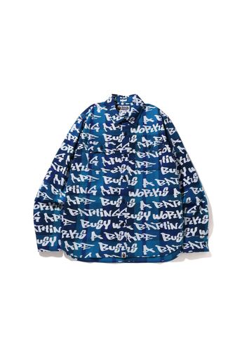 BAPE Graffiti Check Shirt Blue