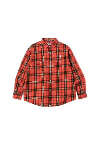 BAPE Logo Check Loose Fit Shirt Red