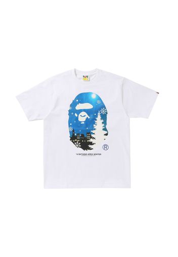 BAPE Christmas Ape Head Glow in the Dark Tee White