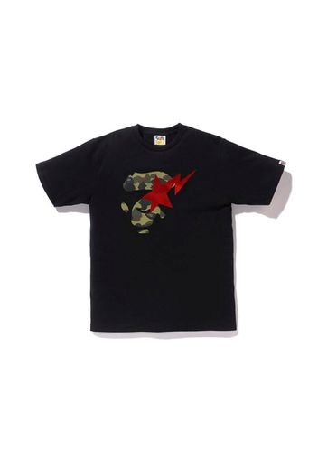 BAPE 1st Camo Ape Face Sta Tee Black Green