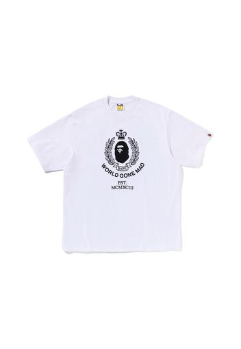 BAPE Crest College Logo Relaxed Fit Tee White