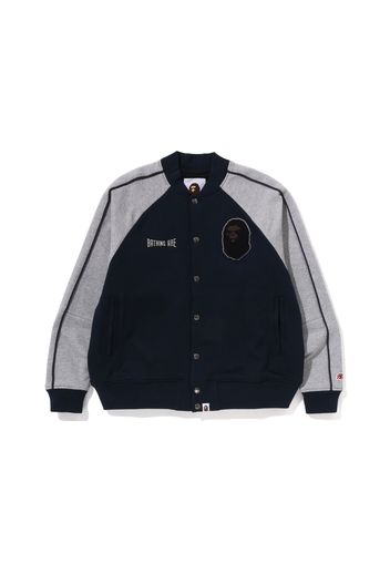 BAPE Sweat Varsity Jacket Navy