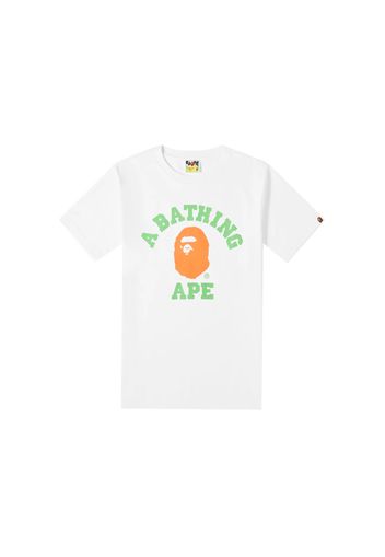 BAPE A Bathing Ape Neon College Tee White