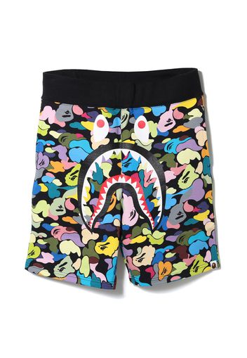 BAPE Multi Camo Shark Sweat Shorts Black