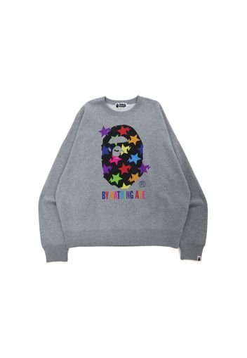 BAPE Sta Pattern By Bathing Ape Loose Fit Crewneck Grey