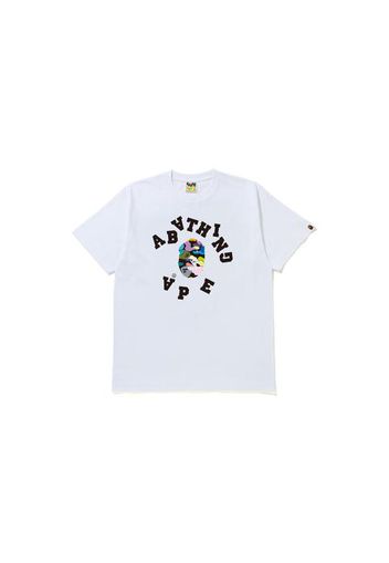 BAPE Multi Camo Broken College Tee White