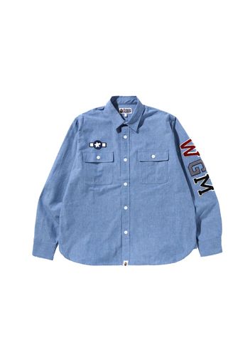 BAPE Busy Shark Chambray Relaxed Fit Shirt Light Indigo