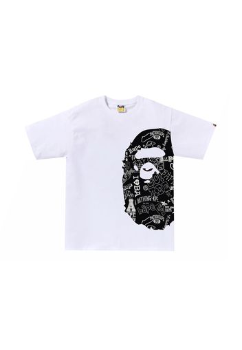 BAPE Hand Draw Pattern Side Big Ape Head Tee White/Black