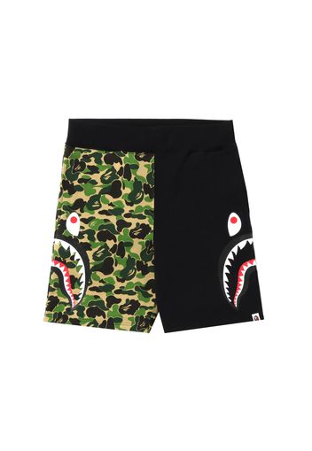 BAPE ABC Camo Side Shark Sweat Shorts Green