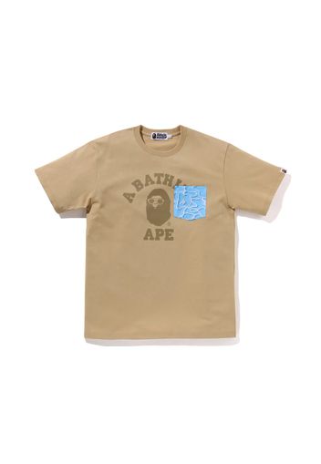 BAPE ABC Sea Surface Camo Pocket College Tee Beige