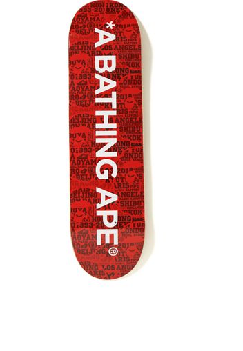 BAPE XXV Cities Camo Skateboard Deck Red