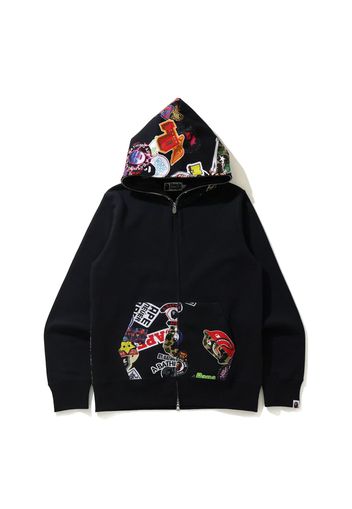 BAPE Multi Motif Print Full Zip Hoodie Black