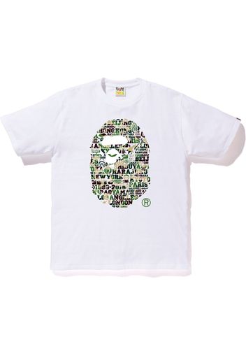 BAPE XXV Cities Camo Ape Head Tee White/Green