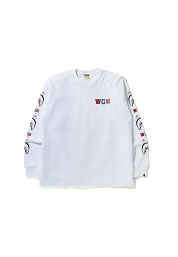 BAPE WGM Shark Relaxed Fit L/S Tee White