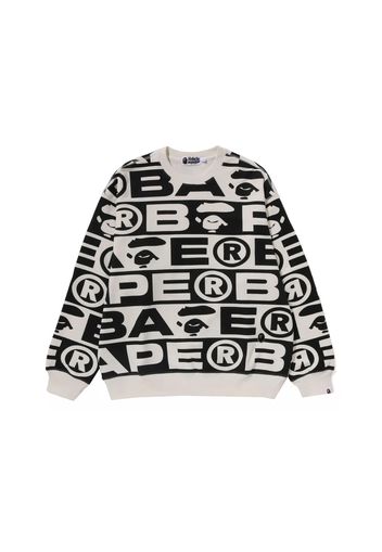 BAPE Lux Sport Pattern Oversized Crewneck Ivory