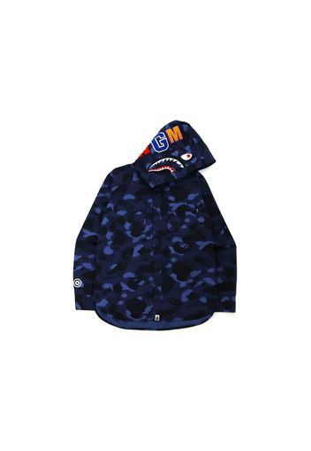 BAPE Color Camo Shark Hoodie Shirt (FW21) Navy