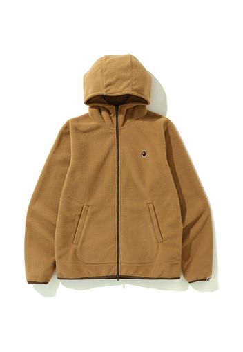 BAPE Fleece One Point Zip Hoodie Beige