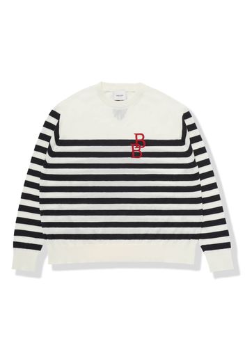 BAPE BLACK Stripe Pullover Knit White Black