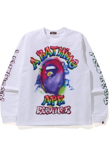 BAPE x READYMADE Spray Wide L/S Tee White