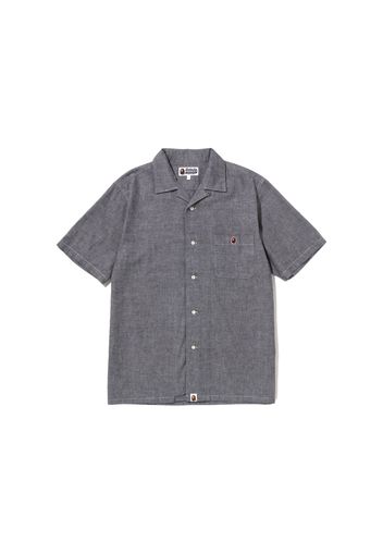 BAPE Ape Head One Point Open Collar Shirt Grey