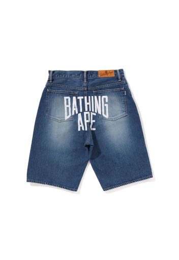 BAPE NYC Logo Denim Shorts Light Indigo