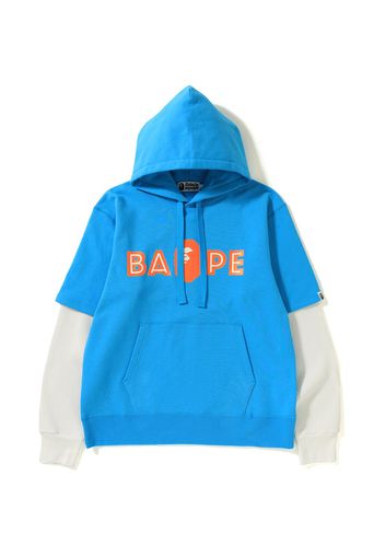 BAPE Layered Mad Face Wide Pullover Hoodie Sax