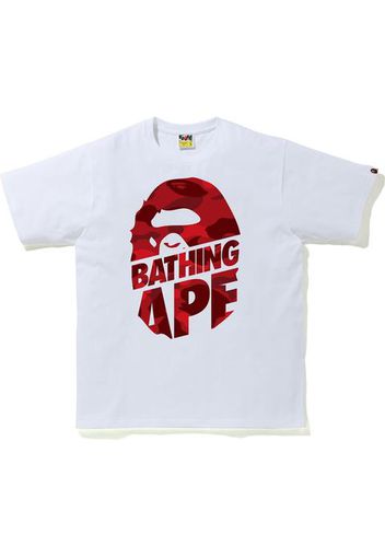 BAPE Color Camo Peek Ape Head T-Shirt White/Red