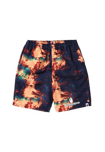 BAPE Tie Dye Beach Shorts Navy