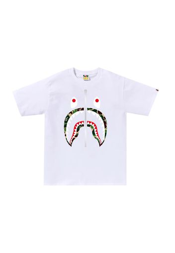 BAPE ABC Camo Shark Tee White/Green/Silver