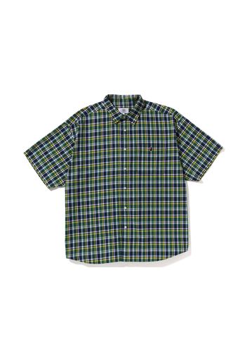 BAPE Mini Ape Head Check Loose Fit S/S Shirt Green