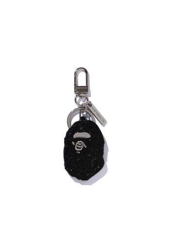 BAPE Ape Head Leather Keychain Black