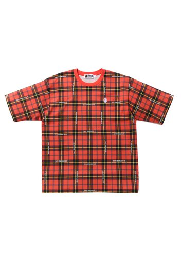 BAPE Logo Check Relaxed Fit One Point Tee Red